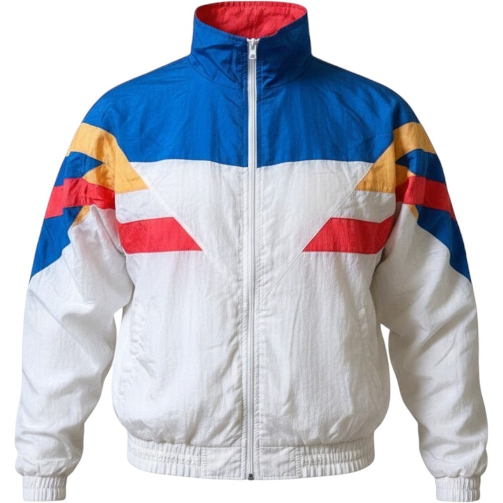 JCPenney Olympic Windbreaker Vintage 90s USA Colorblock Nylon Jacket L